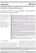 Cover page: Admitting privileges and hospital-based care after presenting for abortion: A retrospective case series.