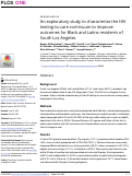 Cover page: An exploratory study to characterize the HIV testing-to-care continuum to improve outcomes for Black and Latinx residents of South Los Angeles