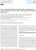 Cover page: Sources and photochemistry of volatile organic compounds in the remote atmosphere of western China: results from the Mt. Waliguan Observatory