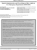 Cover page: Opioid Administration and Prescribing in Older Adults in  U.S. Emergency Departments (2005-2015)