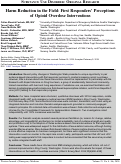 Cover page: Harm Reduction in the Field: First Responders’ Perceptions of Opioid Overdose Interventions