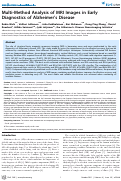 Cover page: Multi-Method Analysis of MRI Images in Early Diagnostics of Alzheimer's Disease