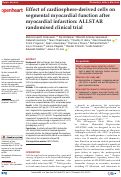 Cover page: Effect of cardiosphere-derived cells on segmental myocardial function after myocardial infarction: ALLSTAR randomised clinical trial