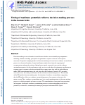 Cover page: Timing of readiness potentials reflect a decision-making process in the human brain.