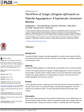 Cover page: The Effect of Ginger (Zingiber officinale) on Platelet Aggregation: A Systematic Literature Review.