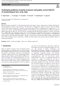 Cover page: Challenging problems of quality assurance and quality control (QA/QC) of meteorological time series data