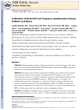 Cover page: Calibration of the Brief Food Frequency Questionnaire Among Patients on Dialysis