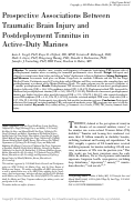 Cover page: Prospective Associations Between Traumatic Brain Injury and Postdeployment Tinnitus in Active-Duty Marines