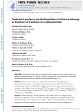 Cover page: Treatment Expectancy and Working Alliance in Pharmacotherapy as Predictors of Outcomes in Complicated Grief