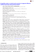 Cover page: A feasibility study on monitoring the evolution of apparent diffusion coefficient decrease during thermal ablation