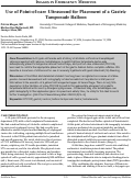 Cover page: Use of Point-of-care Ultrasound for Placement of a Gastric&nbsp;Tamponade Balloon