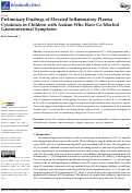 Cover page: Preliminary Findings of Elevated Inflammatory Plasma Cytokines in Children with Autism Who Have Co-Morbid Gastrointestinal Symptoms