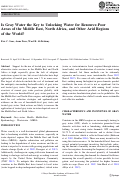 Cover page: Is gray water the key to unlocking water for resource-poor areas of the Middle East, North Africa, and other arid regions of the world?