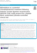 Cover page: MOntelukast as a potential CHondroprotective treatment following Anterior cruciate ligament reconstruction (MOCHA Trial): study protocol for a double-blind, randomized, placebo-controlled clinical trial.