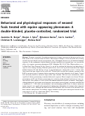 Cover page: Behavioral and physiological responses of weaned foals&nbsp;treated with equine appeasing pheromone: A double-blinded, placebo-controlled, randomized trial