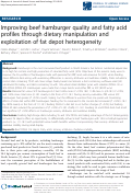 Cover page: Improving beef hamburger quality and fatty acid profiles through dietary manipulation and exploitation of fat depot heterogeneity