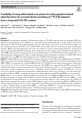 Cover page: Feasibility of using abbreviated scan protocols with population-based input functions for accurate kinetic modeling of [18F]-FDG datasets from a long axial FOV PET scanner.