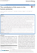 Cover page: The contribution of Alu exons to the human proteome