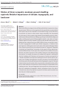 Cover page: Niches of three sympatric montane ground-dwelling squirrels: Relative importance of climate, topography, and landcover.