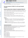 Cover page: Post-acute sequelae of COVID-19 in solid organ transplant recipients.