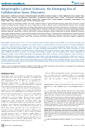 Cover page: Amyotrophic lateral sclerosis: an emerging era of collaborative gene discovery.