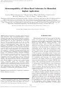 Cover page: Hemocompatibility of Silicon-Based Substrates for Biomedical Implant Applications