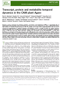 Cover page: Transcript, protein and metabolite temporal dynamics in the CAM plant Agave