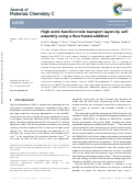 Cover page: High work-function hole transport layers by self-assembly using a fluorinated additive