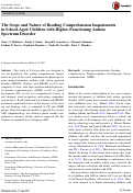 Cover page: The Scope and Nature of Reading Comprehension Impairments in School-Aged Children with Higher-Functioning Autism Spectrum Disorder