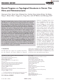 Cover page: Recent Progress on Topological Structures in Ferroic Thin Films and Heterostructures