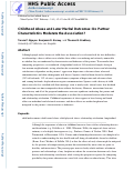 Cover page: Childhood Abuse and Later Marital Outcomes: Do Partner Characteristics Moderate the Association?