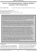 Cover page: A Survey of Graduating Emergency Medicine Residents’ Experience with Cricothyrotomy