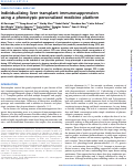 Cover page: Individualizing liver transplant immunosuppression using a phenotypic personalized medicine platform.