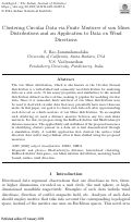 Cover page: Clustering Circular Data via Finite Mixtures of von Mises Distributions and an Application to Data on Wind Directions