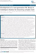 Cover page: Development of a next-generation NIL library in Arabidopsis thaliana for dissecting complex traits