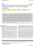 Cover page: Multi-omics of human plasma reveals molecular features of dysregulated inflammation and accelerated aging in schizophrenia