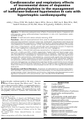 Cover page: Cardiovascular and respiratory effects of incremental doses of dopamine and phenylephrine in the management of isoflurane-induced hypotension in cats with hypertrophic cardiomyopathy.