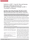 Cover page: Induction of HIV-1–Specific Mucosal Immune Responses Following Intramuscular Recombinant Adenovirus Serotype 26 HIV-1 Vaccination of Humans