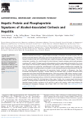 Cover page: Hepatic Protein and Phosphoprotein Signatures of Alcohol-Associated Cirrhosis and Hepatitis