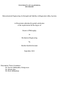 Cover page: Microstructural Engineering for Strength and Stability in Magnesium Alloy Systems