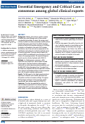 Cover page: Essential Emergency and Critical Care: a consensus among global clinical experts