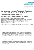 Cover page: The Cladistic Basis for the Phylogenetic Diversity (PD) Measure Links Evolutionary Features to Environmental Gradients and Supports Broad Applications of Microbial Ecology’s “Phylogenetic Beta Diversity” Framework