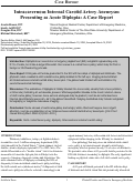 Cover page: Intracavernous Internal Carotid Artery Aneurysm Presenting as Acute Diplopia: A Case Report