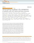 Cover page: Clinical genomic profiling in the management of patients with soft tissue and bone sarcoma