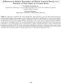 Cover page: Differences in Infants' Perception of Objects' Internal Energy as a Function of Their Roles in a Causal Event