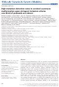 Cover page: High mutation detection rates in cerebral cavernous malformation upon stringent inclusion criteria: one‐third of probands are minors