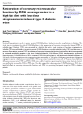 Cover page: Restoration of coronary microvascular function by OGA overexpression in a high-fat diet with low-dose streptozotocin-induced type 2 diabetic mice