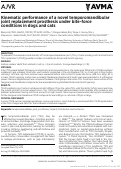 Cover page: Kinematic performance of a novel temporomandibular joint replacement prosthesis under bite-force conditions in dogs and cats.