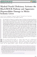 Cover page: Myeloid Notch1 deficiency activates the RhoA/ROCK pathway and aggravates hepatocellular damage in mouse ischemic livers