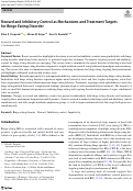 Cover page: Reward and Inhibitory Control as Mechanisms and Treatment Targets for Binge Eating Disorder.